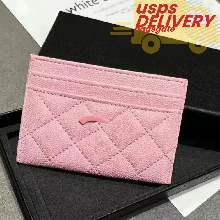 Women Luxury CardHolders Designer Wallet Id Card Coin Purses caviar Leather Fashion Mens pouch Money Wallets no box