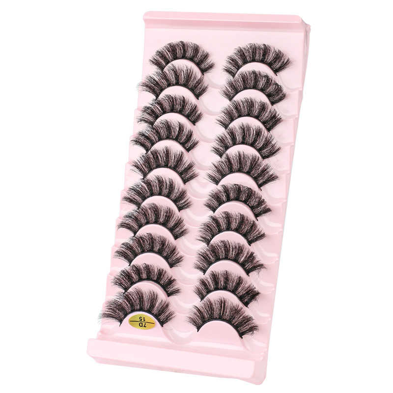 New 7D three-dimensional thick curling fake mink eyelashes messy simulation 10 pairs of eyelashes W250324