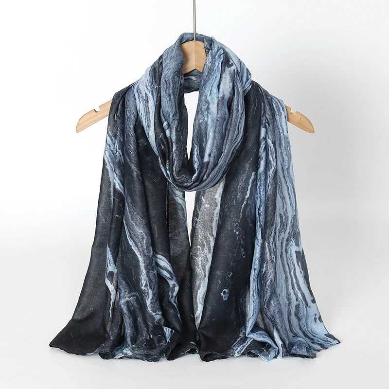 1 watercolor printed womens headscarf Wenbo soft Islamic Ramadan Muslim headscarf Foard womens shawl wrapped scarf X250324