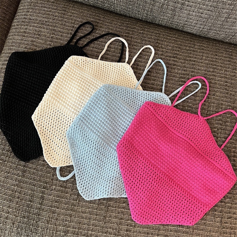 2025 New Spicy Girl Hanging Neck Sexy Designer Small Vest Beach Outdoor Beautiful Vest Slim Fit Pure Desire To Wear Strapless Short Top