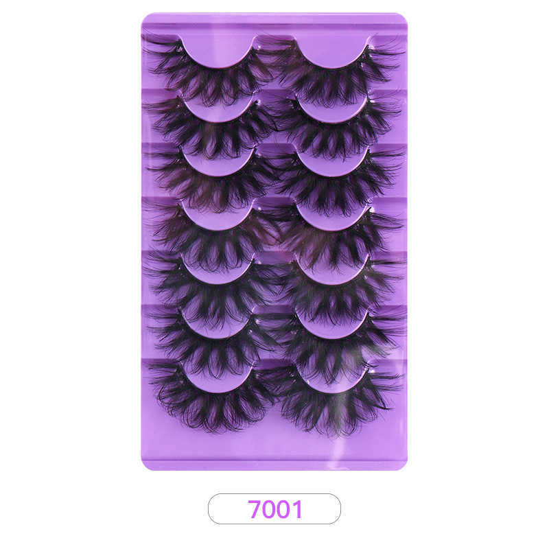 7 pairs of exaggerated and explosive false eyelashes naturally thick cross rolled and curled W250324