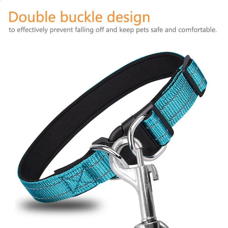Reflective Dog CollarSoft Neoprene Padded Breathable Nylon Pet Collar Adjustable for Medium Large Dogs Neck 25-60 Centimeter 250320
