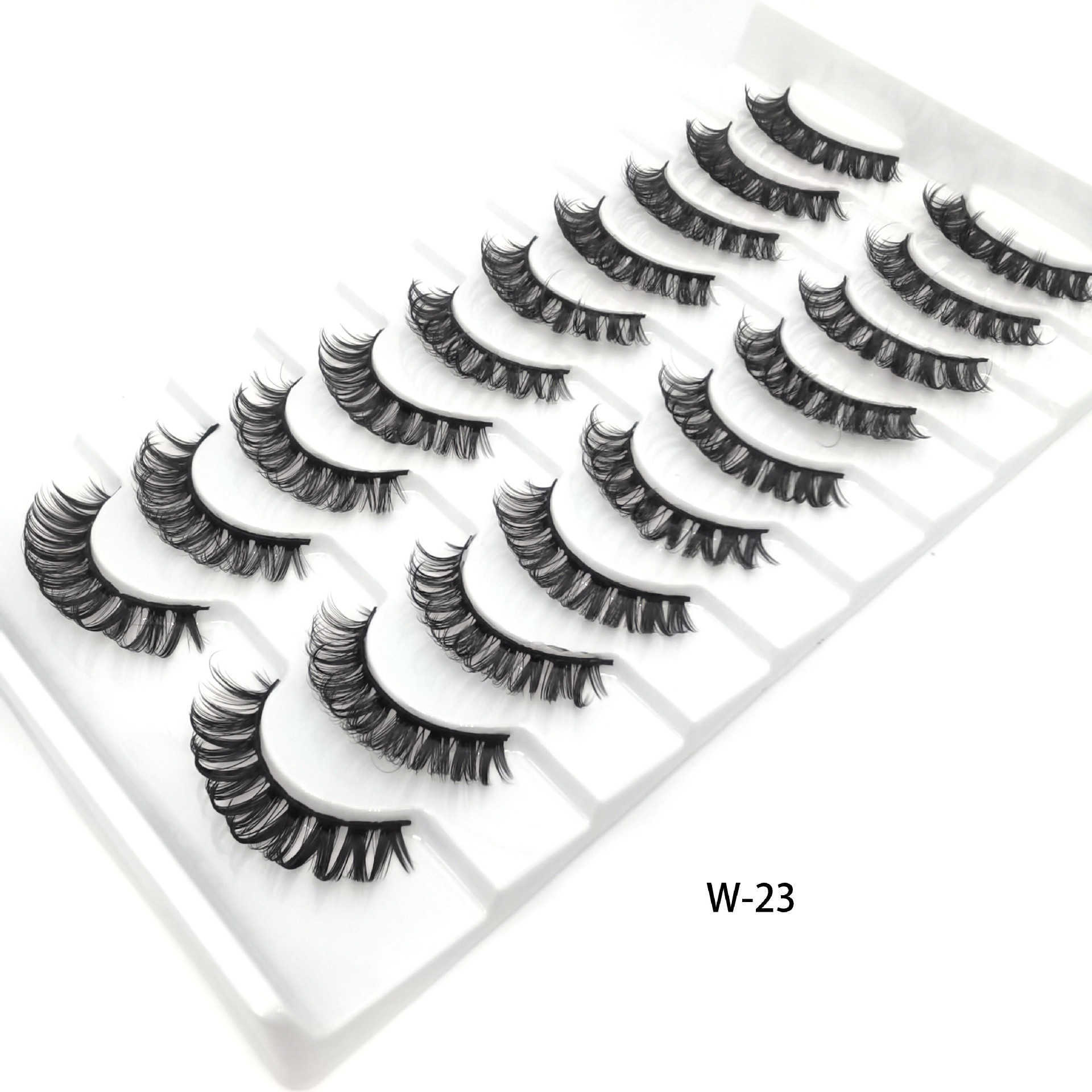 New Russian false eyelashes DD curve thick eyelashes ten pairs of chemical fiber natural charm eyelashes W250324