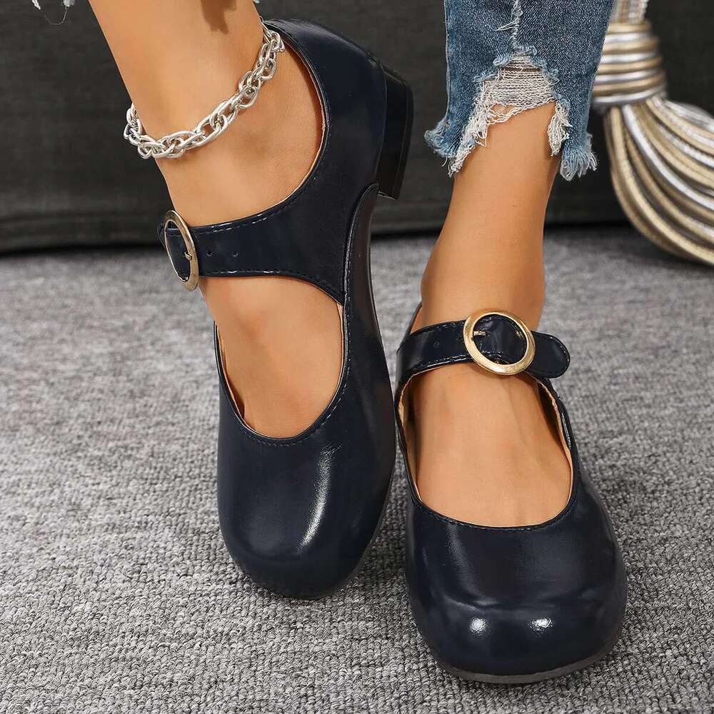 Casual Buckle Strap Mary Jane for Women Spring Summer Comfort Low Heel Pumps Woman Lightweight Soft Sole Dress Shoes
