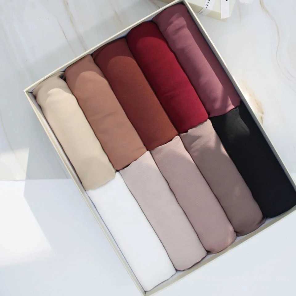 New Fashion Wen Solid Chiffon Scarf Ready to Wear Instant Headscarf Muslim Shawl Islamic Headscarf Arab Wrap Scarf X250324