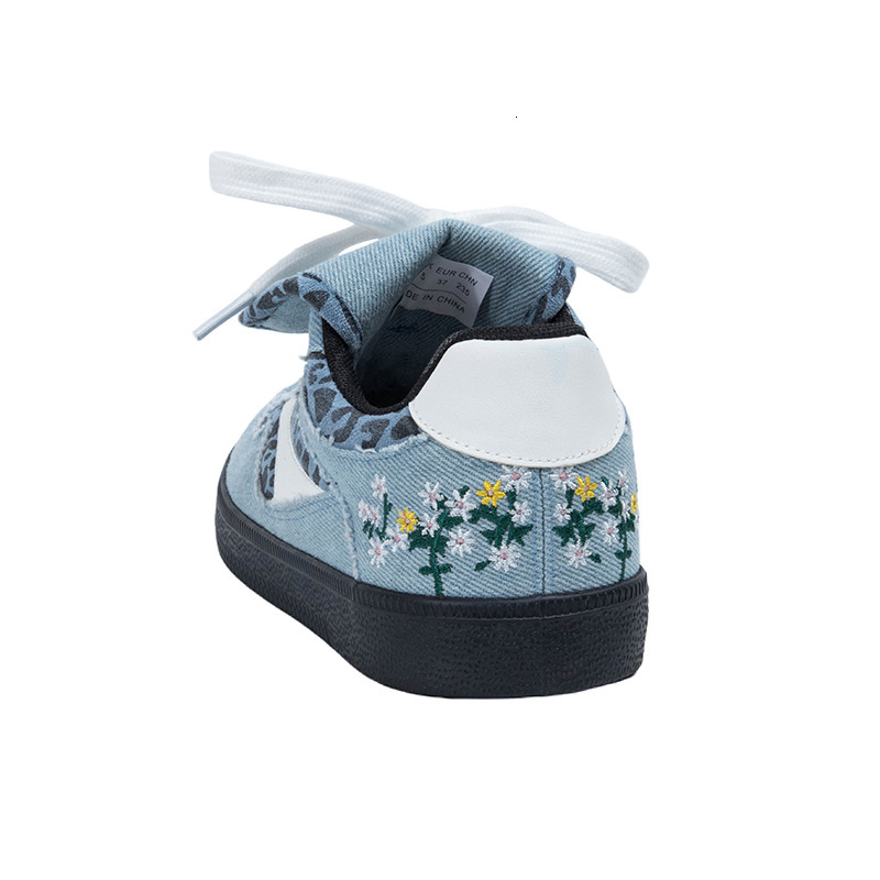 2025 new classic leopard print denim campus style low cut designer fashionable casual women's shoes