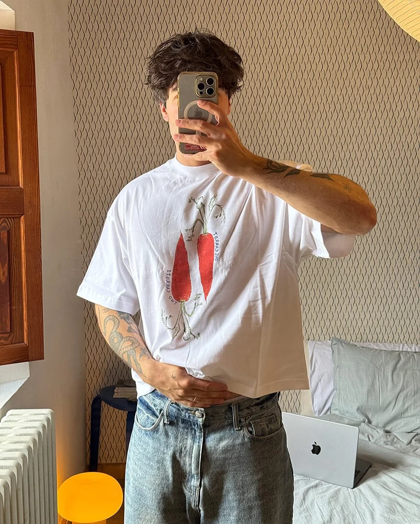 Harajuku casual cute carrot graphic Tshirt street clothing Gothic oversized womens retro Y2k top 250324