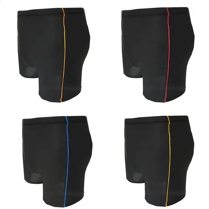 Mens swim trunks black comfortable fabric swimsuit solid color spring swimming pool equipment 250321