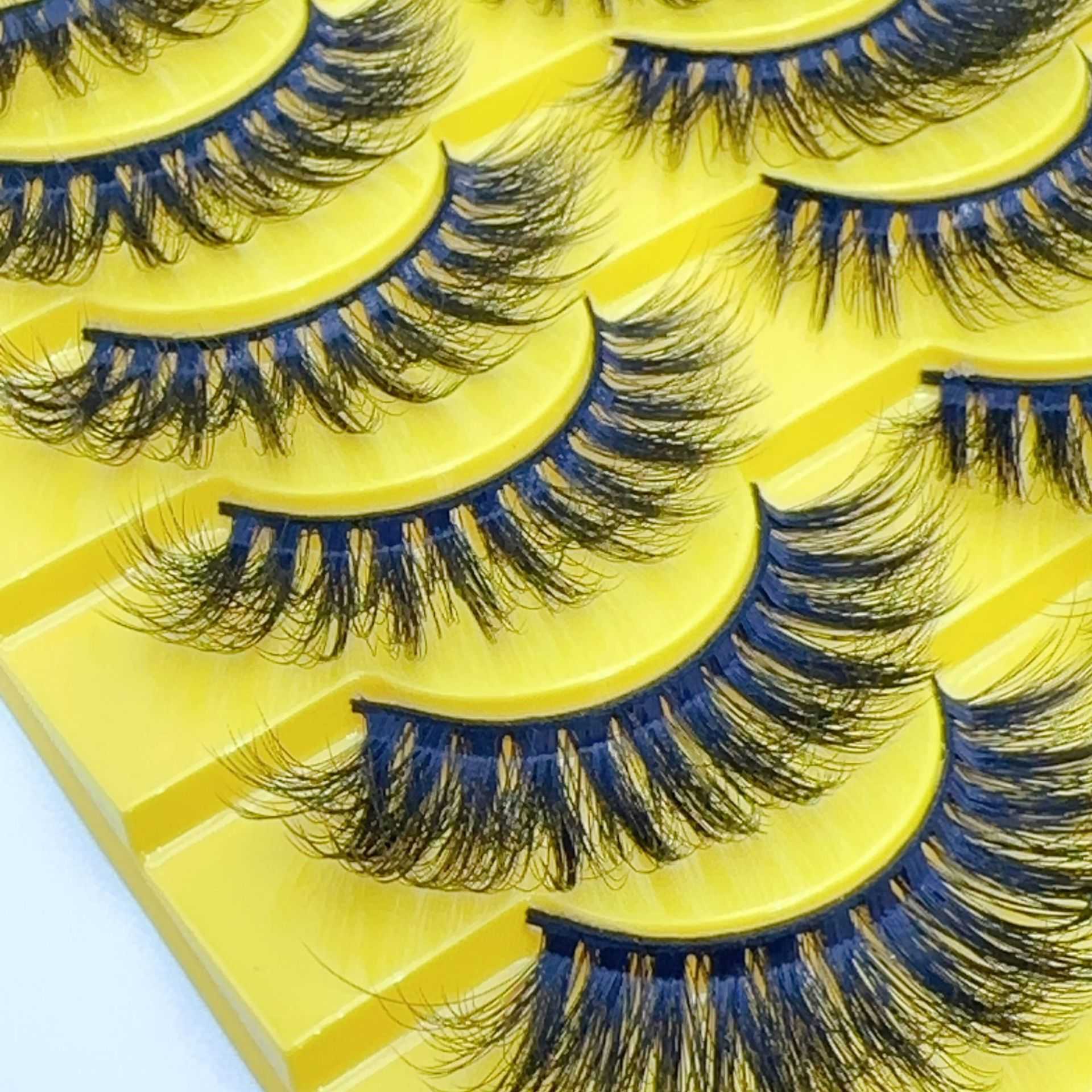 Ten Pair 3D Synthetic Fiber False Eyelash New Product Thick and Exaggerated Natural Curling Eyelash W250324