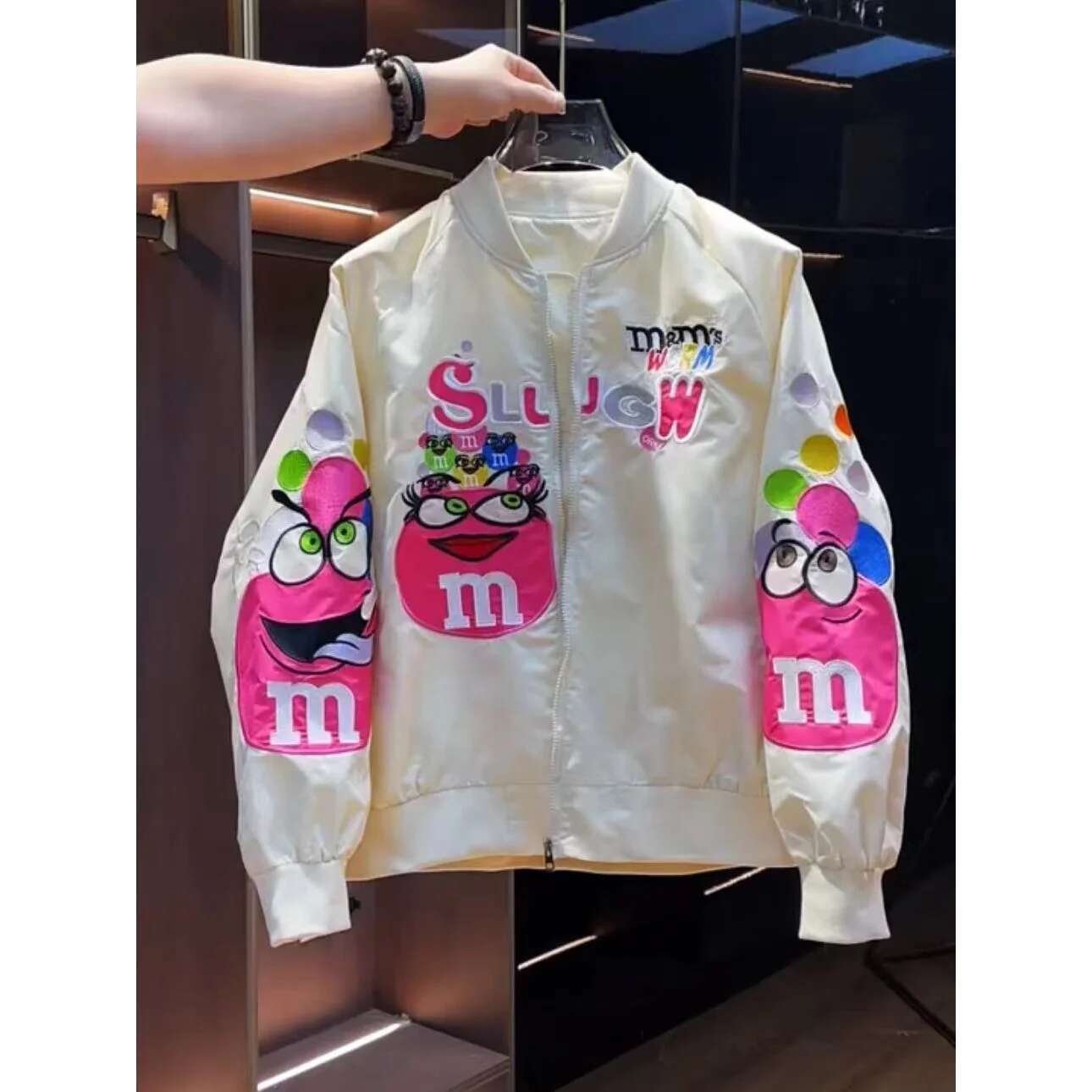 American Cartoon Zipper Printed Baseball New Spring Couple Trend Brand Hip-Hop Youth Fashion Retro Loose Casual Jacket