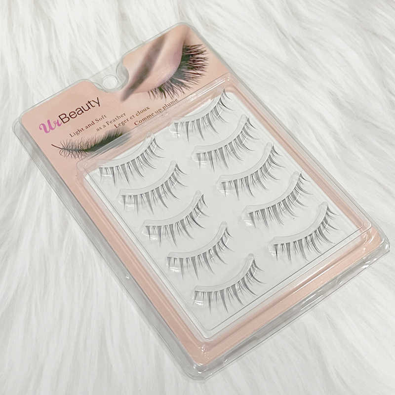 Little Devil False Eyelash Natural Simulation Big Eyelash Transparent Stem Five Pair Set Eyelash W250324
