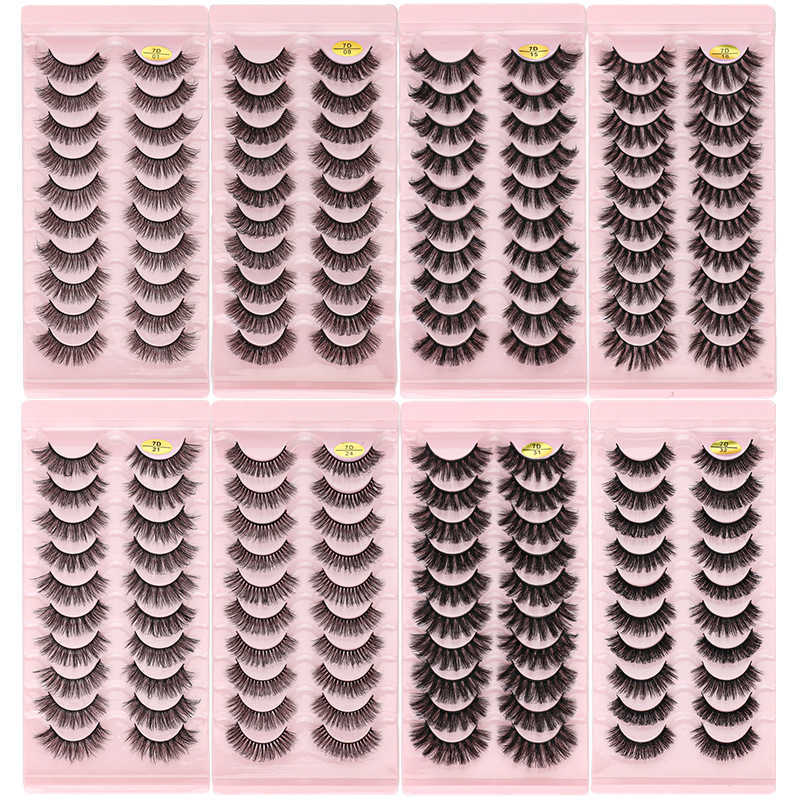 New 7D three-dimensional thick curling fake mink eyelashes messy simulation 10 pairs of eyelashes W250324