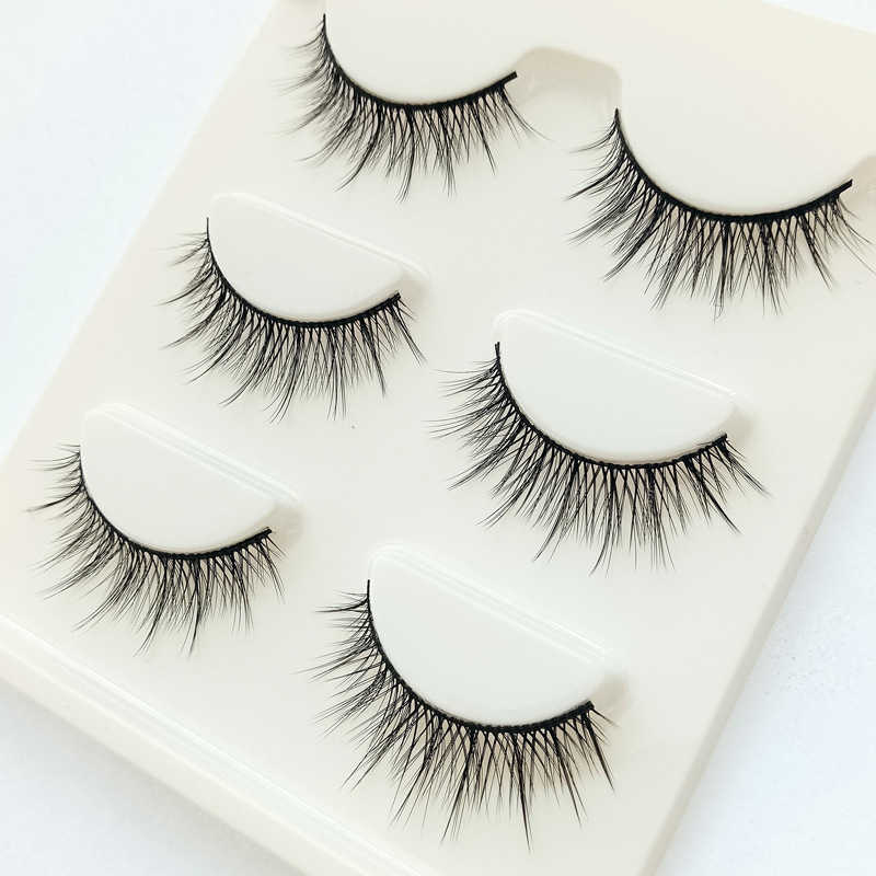 Three pairs of 3D false eyelashes 07 fiber material natural three-dimensional naked makeup eyelashes 3da07 W250324