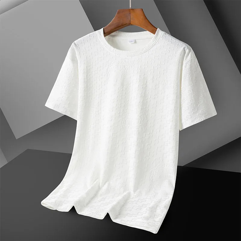 Mens ice fast drying loose ultrafine 6XL 7XL 8XL Plus size fitness short sleeved black Tshirt summer fashion 250322