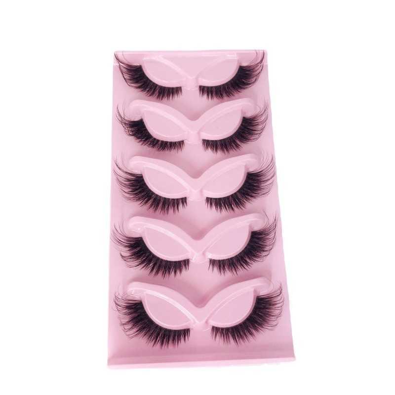 Cat eye fox series false eyelashes thick and curled temu eye tail elongated 3D paired eyelashes W250324