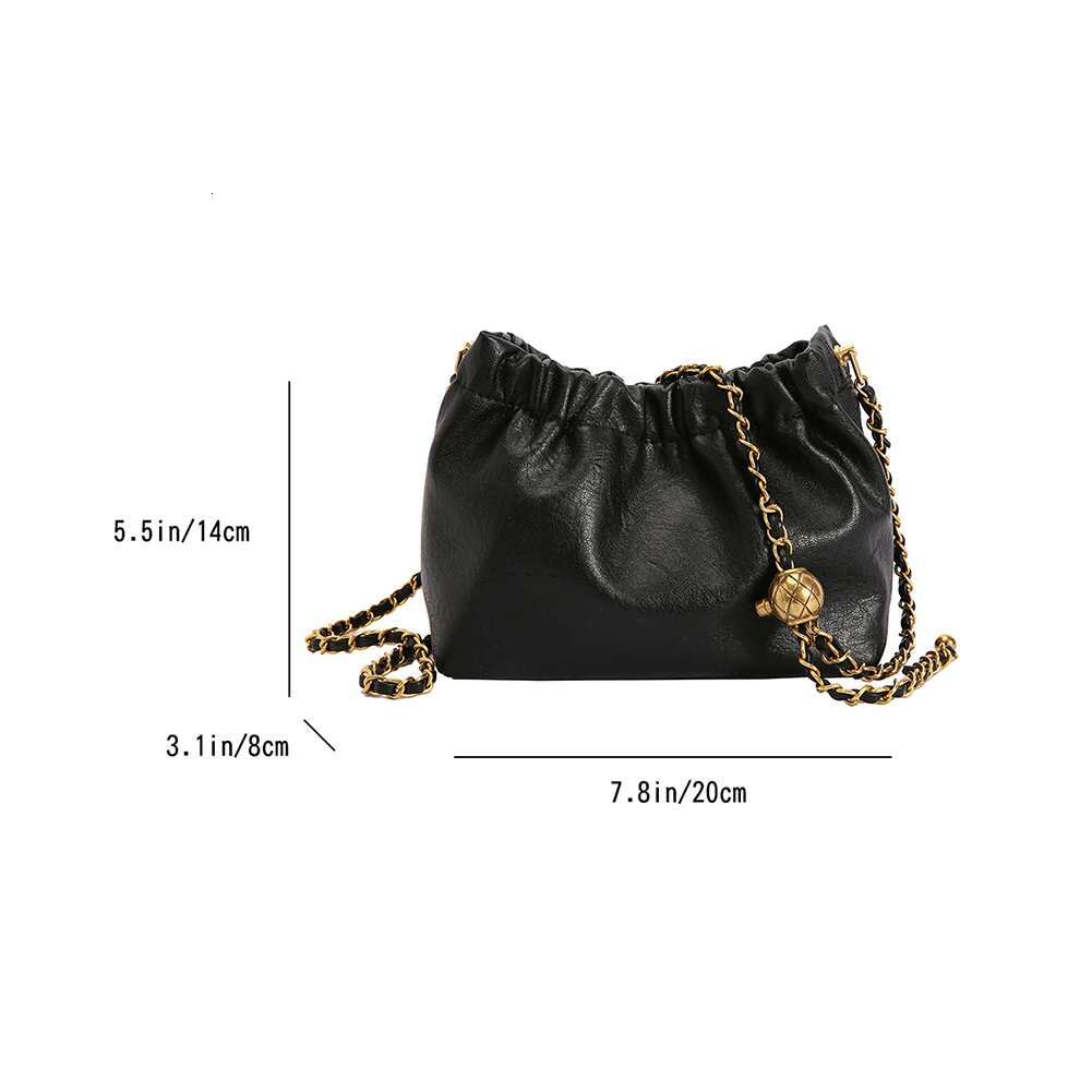 Women Chain Shoulder Versatile Crossbody Tote Casual Pleatd Hobo Satchel Sg Bag Girl Stylish Purse