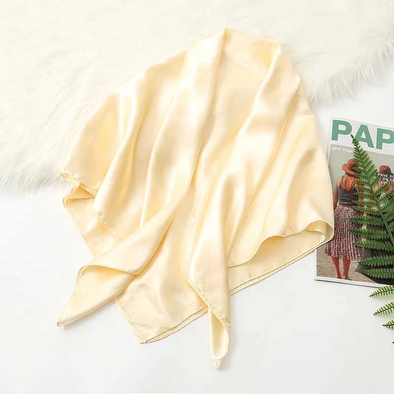 90cm solid collar headscarf used for silk ribbon hair Fem square shawl womens shawl X250324