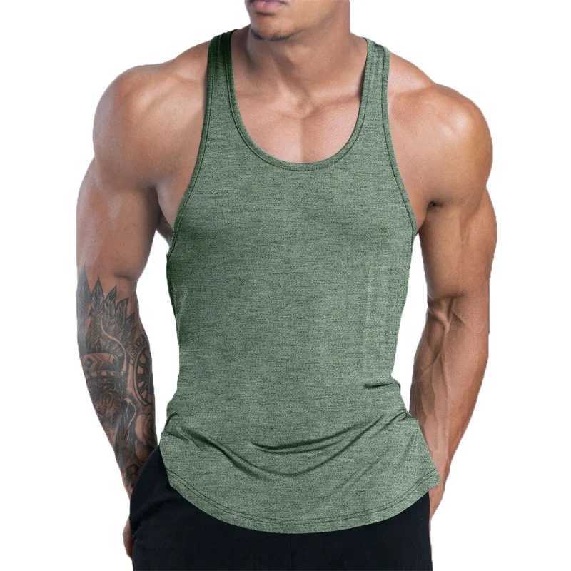 Mens fitness vest summer fitness training underwear running vest quick drying elastic loose sports vest mens top X250324