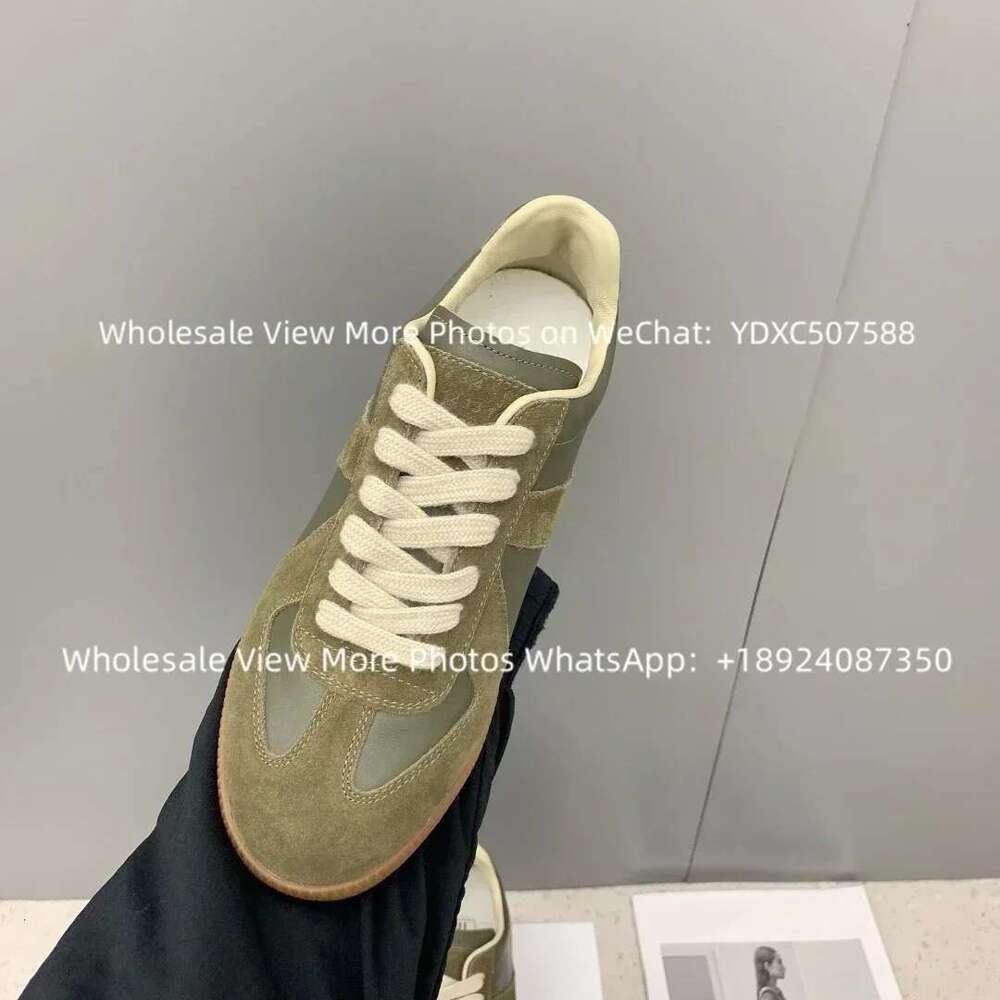 High quality new leather flat bottom casual small white women lace up Slip-on shoe German training board shoes men