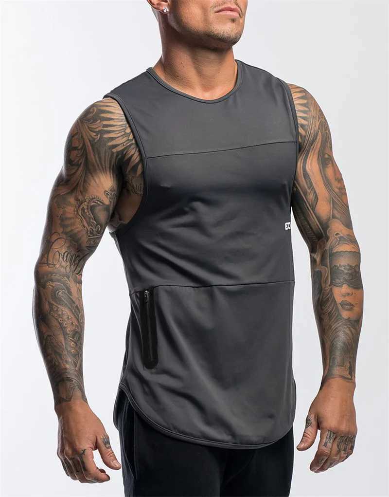 New mens bodybuilding tight fitting sports vest summer runner exercise sleeveless shirt mens fitness vest mens fitness vest mens running vest X250324