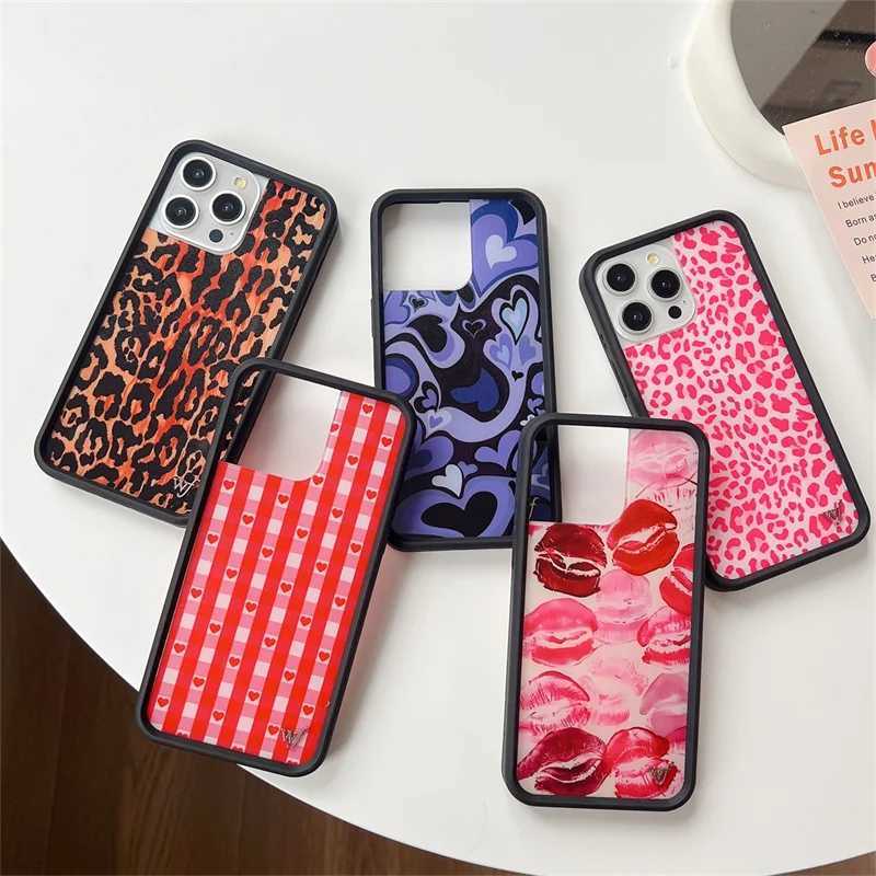 Fashion Wildflower 3D Cute Girl Sexy Lips Phone Case For iPhone 15 14 13 12 16 Pro Max WF Luxury Leopard Love Star Cover Z250324