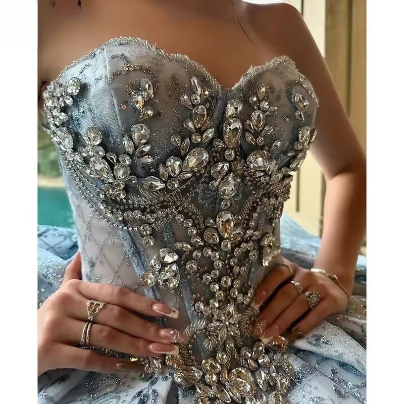 Princess Mexican Shiny Quinceanera Dress Ball Gown Applique Beaded Bow Sweet 16 Vestidos De 15 Anos Customized