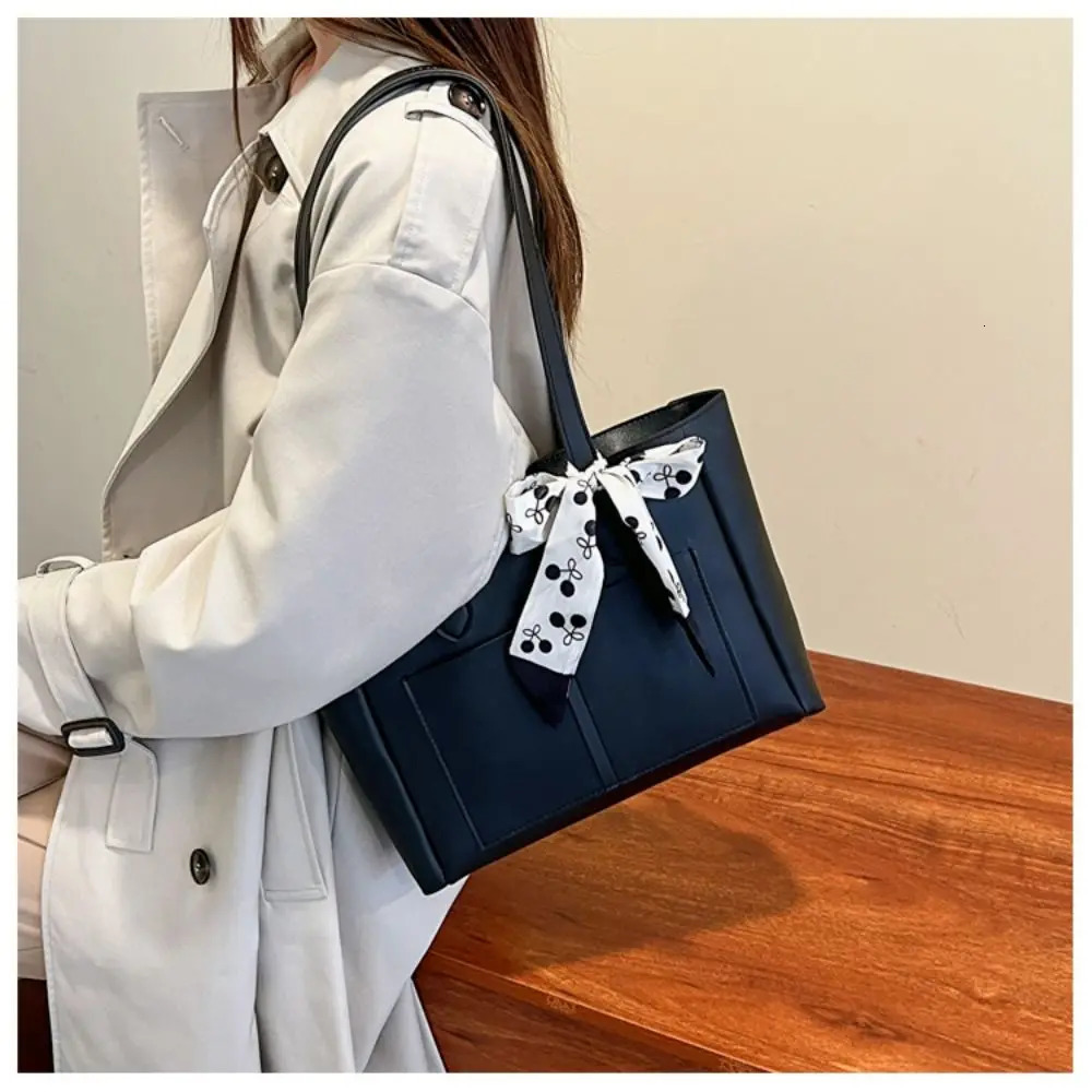 Fashion silk scarf shoulder bag bow contrasting color handbag splicing lower arm bag 250320