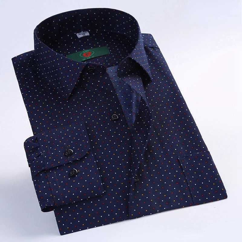 Mens floral print long sleeved loose plus size business casual Camisia formal mens Korean clothing mens social shirt X250324