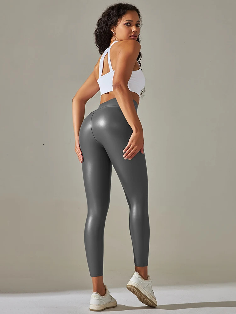 6color summer PU leather pants for women high waisted tight fitting push leg sexy elastic Trouser plus size jeans 250324Z