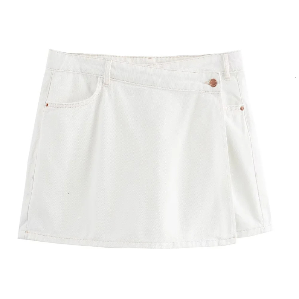 2024 ZAR4 Summer European and American Fashion Womens Short Denim Top Half Shorts Set 250322