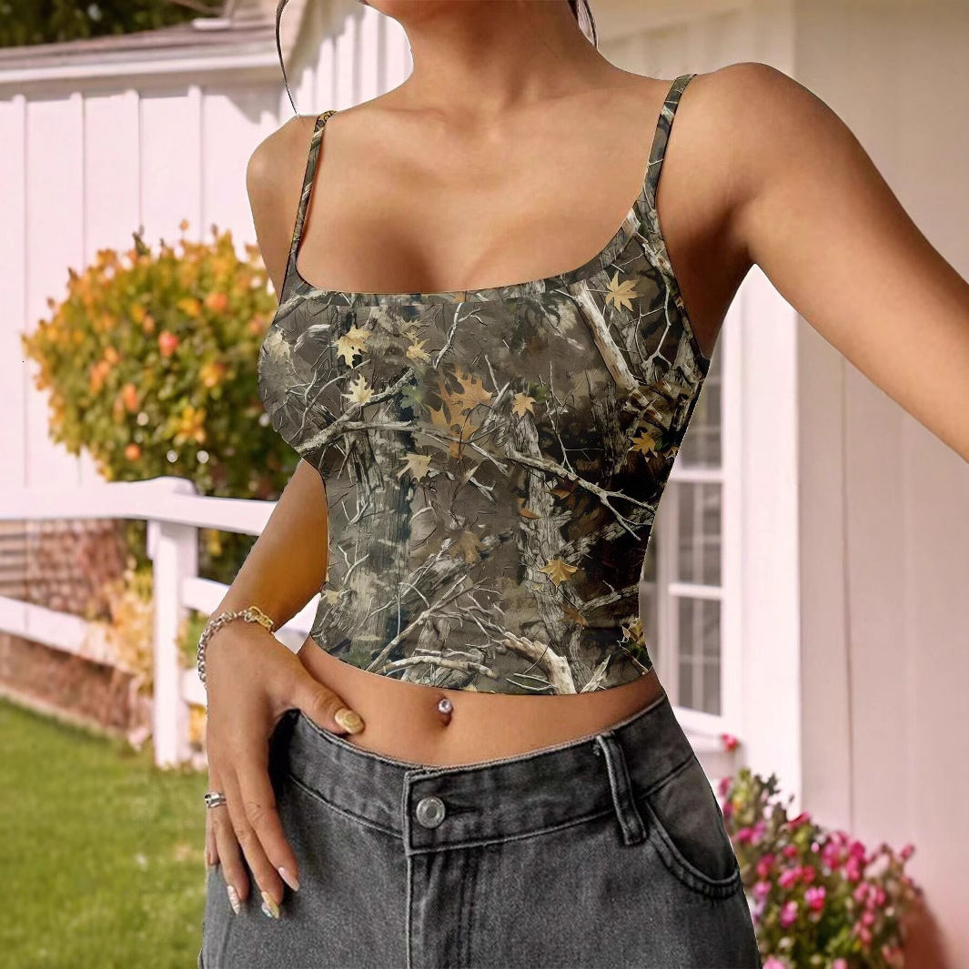 2025 New Hot Girl Women's Summer New Strapless Printed Top Designer Tank Top Strap Printed Outdoor Slimming Open Umbilical Sleeveless Temperament