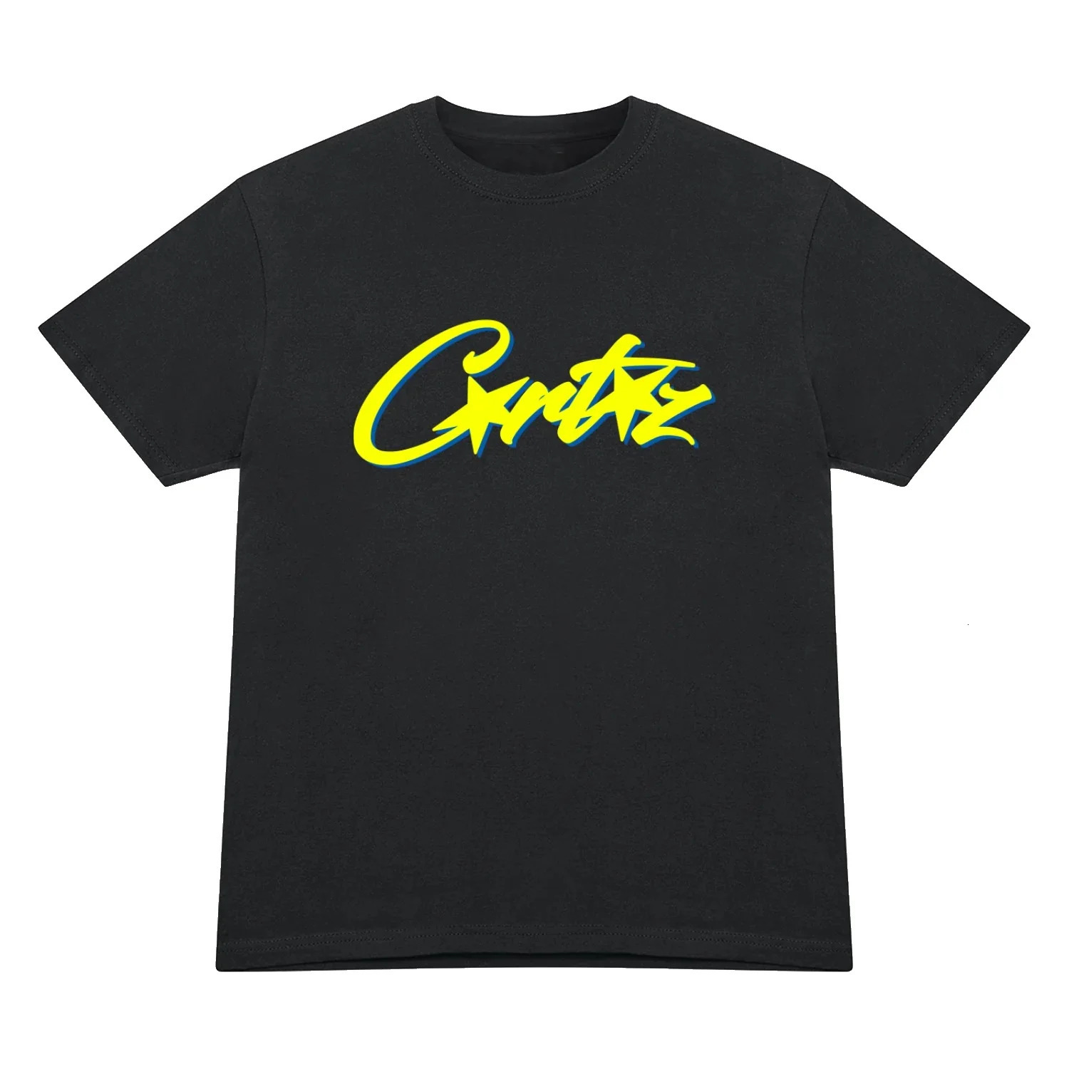 Drill Style American High Street West Hip Hop Printed Short Sleeve Tshirt Mens Summer Trend Half 250324