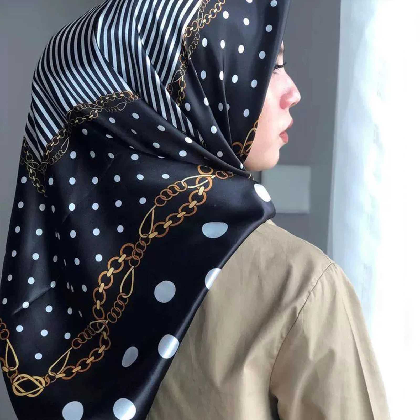 90X90CM Colorful Bandan 2022 Four Seasons Kerchief Luxury Sunscreen Silk Scarf Popa Square Shawl Fashion Printed Fabric X250324