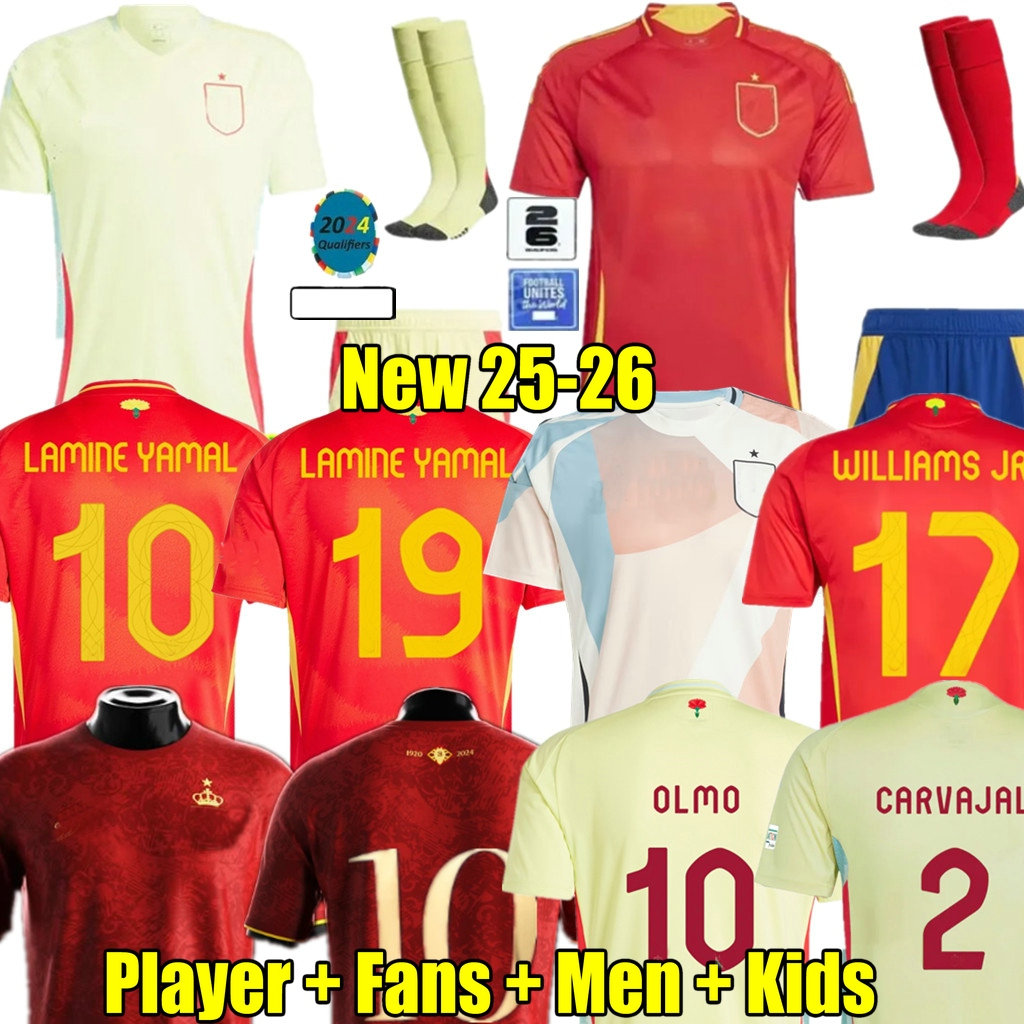 LAMINE YAMAL 24 25 26 Spain soccer jerseys PEDRI 2025 2026 Espana MORATA CARVAL fans Player football shirt men woman kids kits OLMO FERRAN RODRIGO WILLIAMS JR