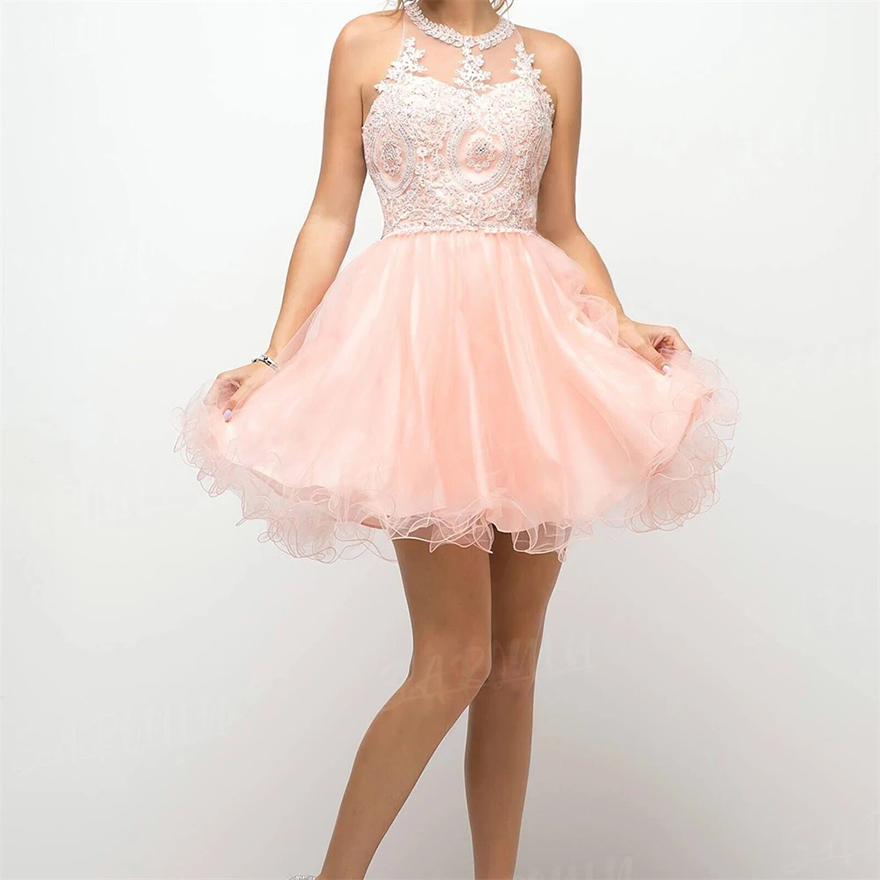 Sweet Tull Cocktail Dresses Lace Robes De Cocktail Vestidos De Gala Birthday Dress For Women Graduation Homecoming Dresses