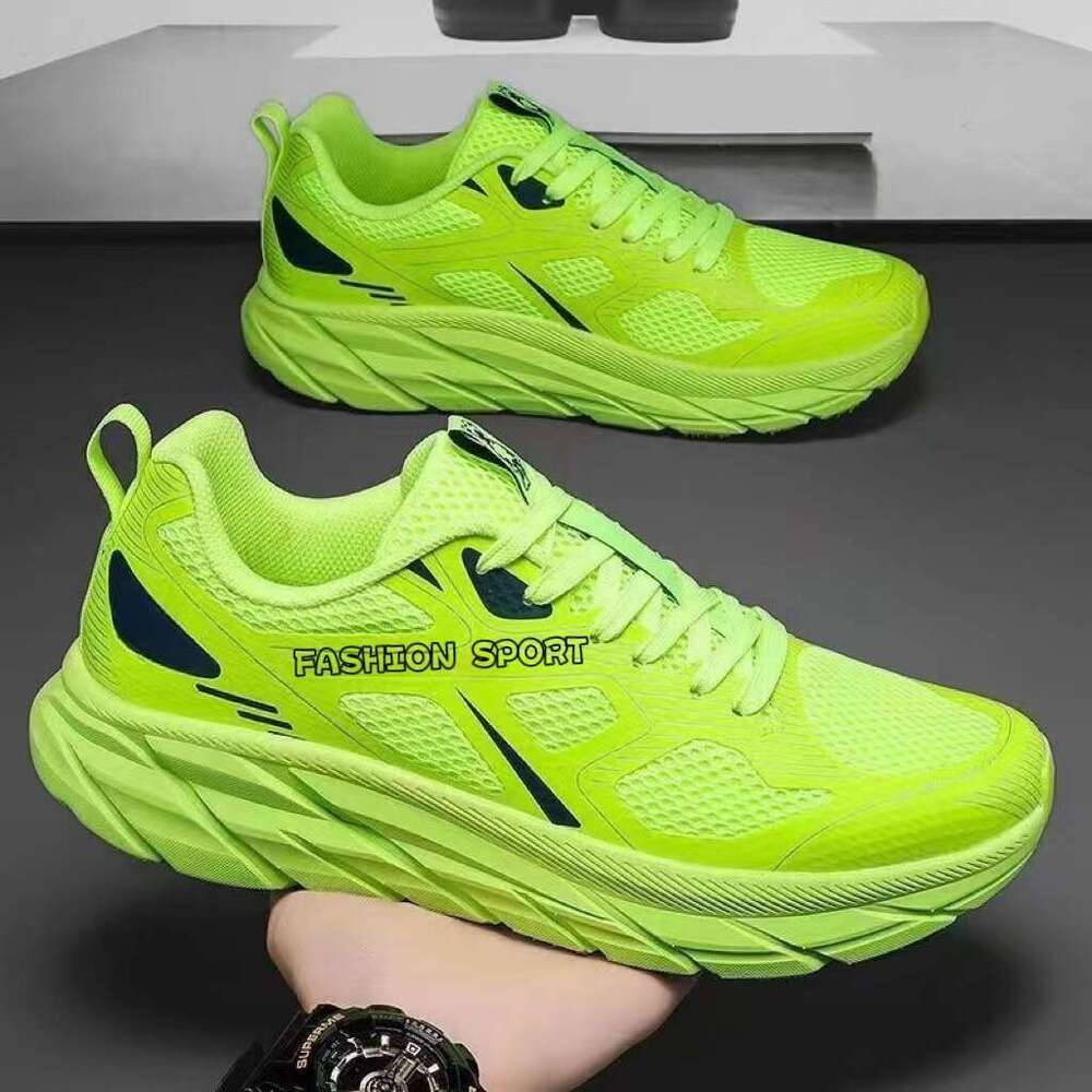 Large size soft running for men, spring thick soled shock-absorbing casual men's sports shoes, skipping rope fiess breathable shoes