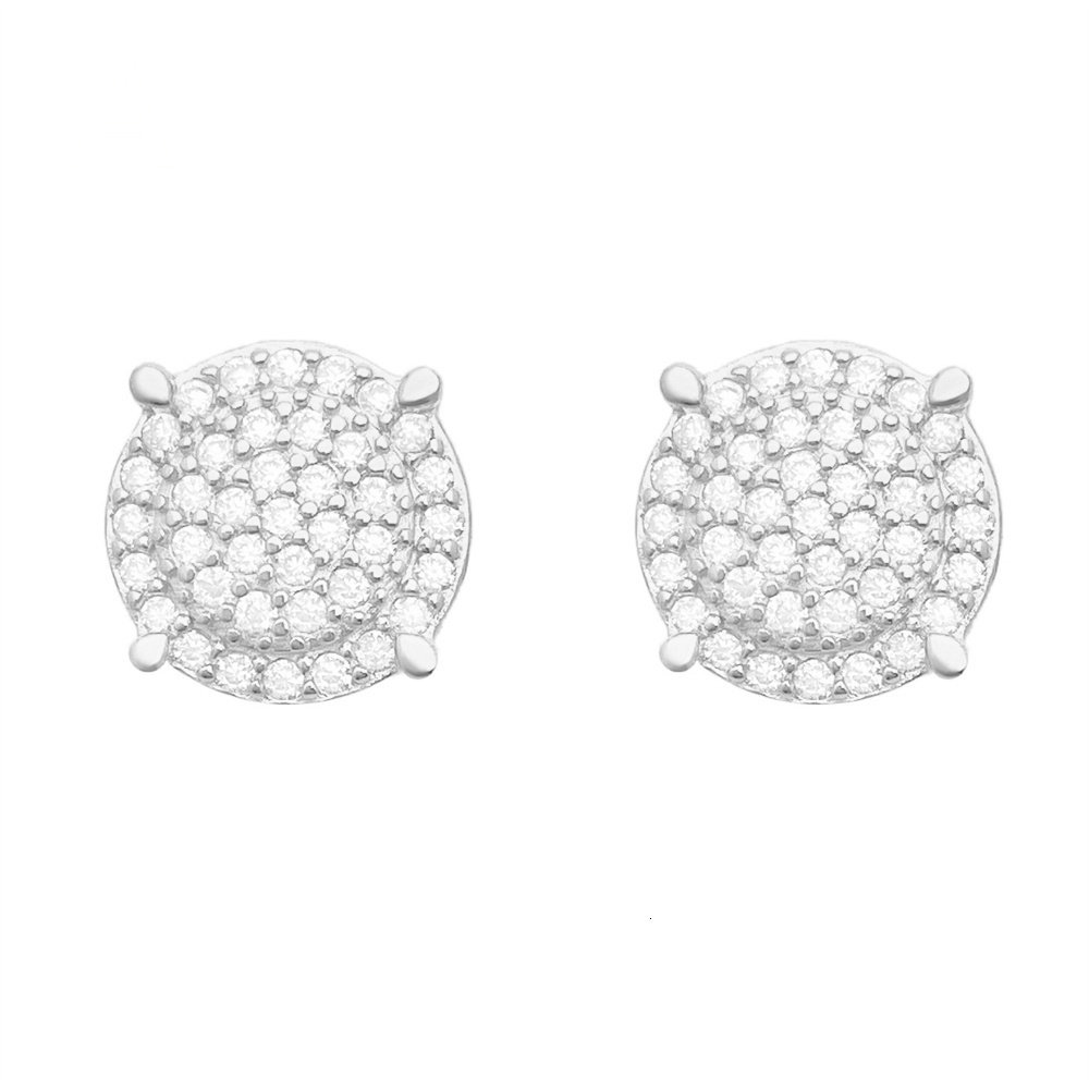 Pass the Diamond Tester Euro-American 925 sterling silver D color vvs Moissanite jewelry earrings classic Hip hop earrings