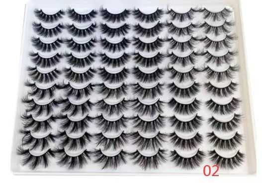 Thirty pairs of hot selling fluffy styles thick faux mink fur explosive fur styles curled and messy eyelashes W250324