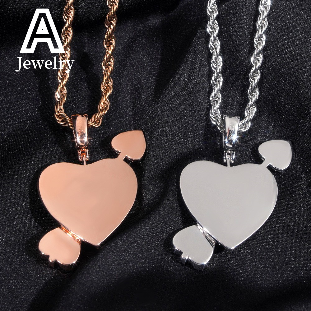 Fashion Moissanite Pendant Custom Hip Hop Jewelry 925 Sterling Silver Lab Diamond Pendants An Arrow Through the Heart