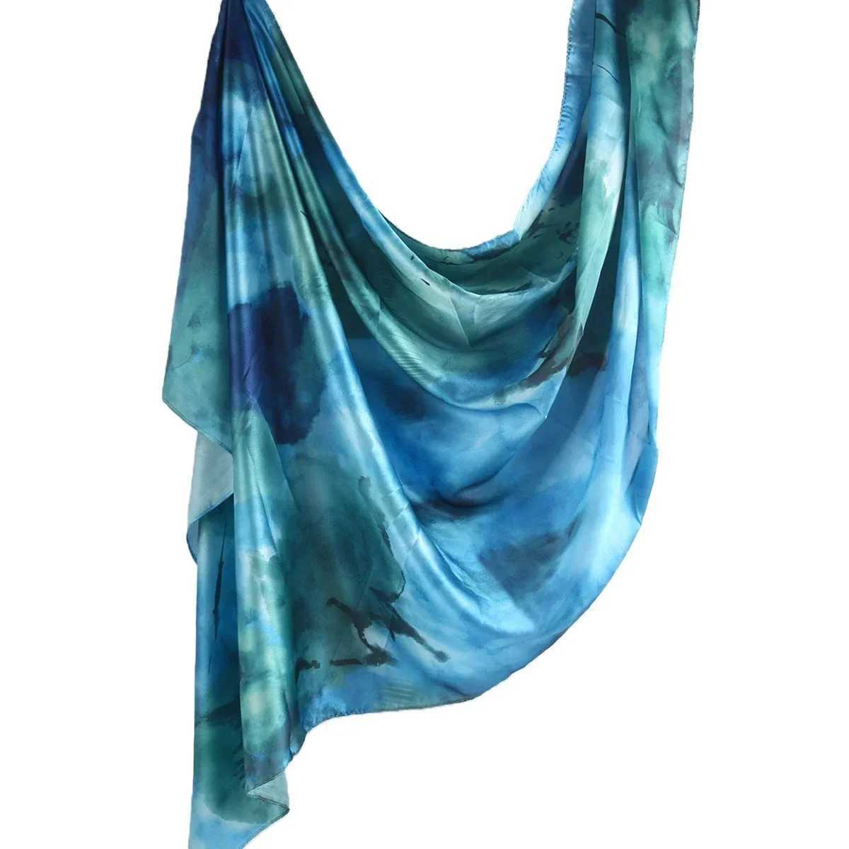 New design hot S printing headscarf chiffon silk satin Muslim high-quality bre marble watermark shawl headscarf X250324