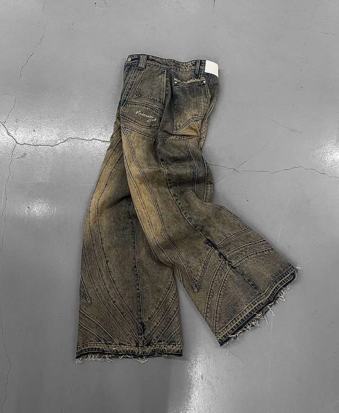 Oversized Stripes Retro Distressed Baggy Women High Waist Straight New Y2k Jeans Casual Gothic Men Denim Pants Streetwear