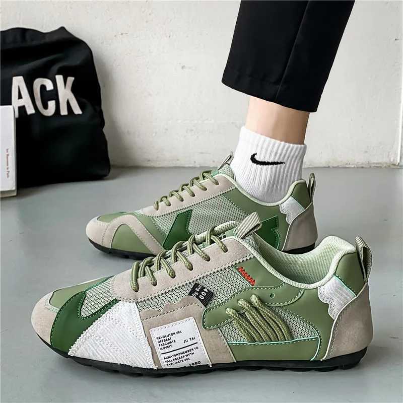 Mens shoes casual sports trend design personalized lace leather sports shoes comfortable and breathableXJ250324