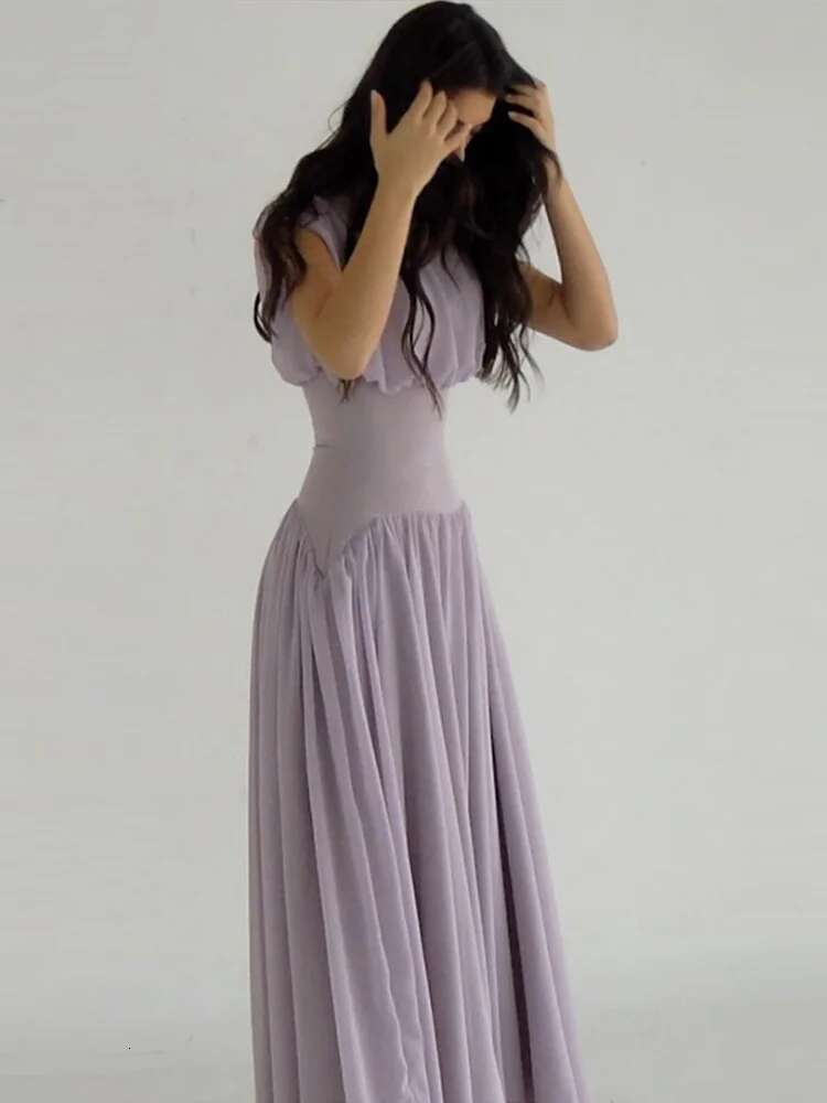 Elegant Chiffon A-E Dresses Women O Neck Cap Sleeves Long Party Dress 2025 Spring Summer Chic Ladies Evening Gowns