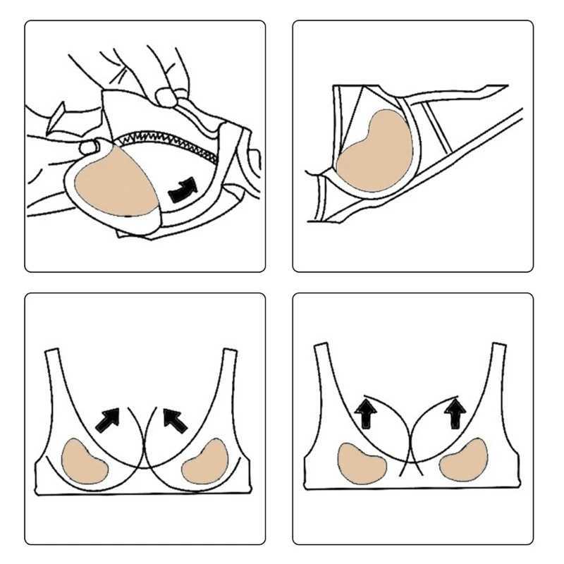 Womens double-sided adhesive bra pad insert breast augmentation lifting bra insert silicone push pad for swimsuit sports saggingXJ250324