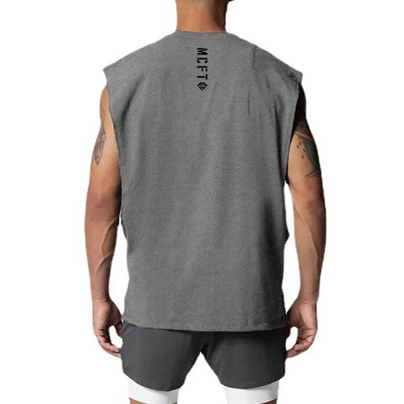 Summer mesh quick drying oversized fitness vest mens fitness sleeveless T-shirt loose sports fitness clothing muscle vest X250324