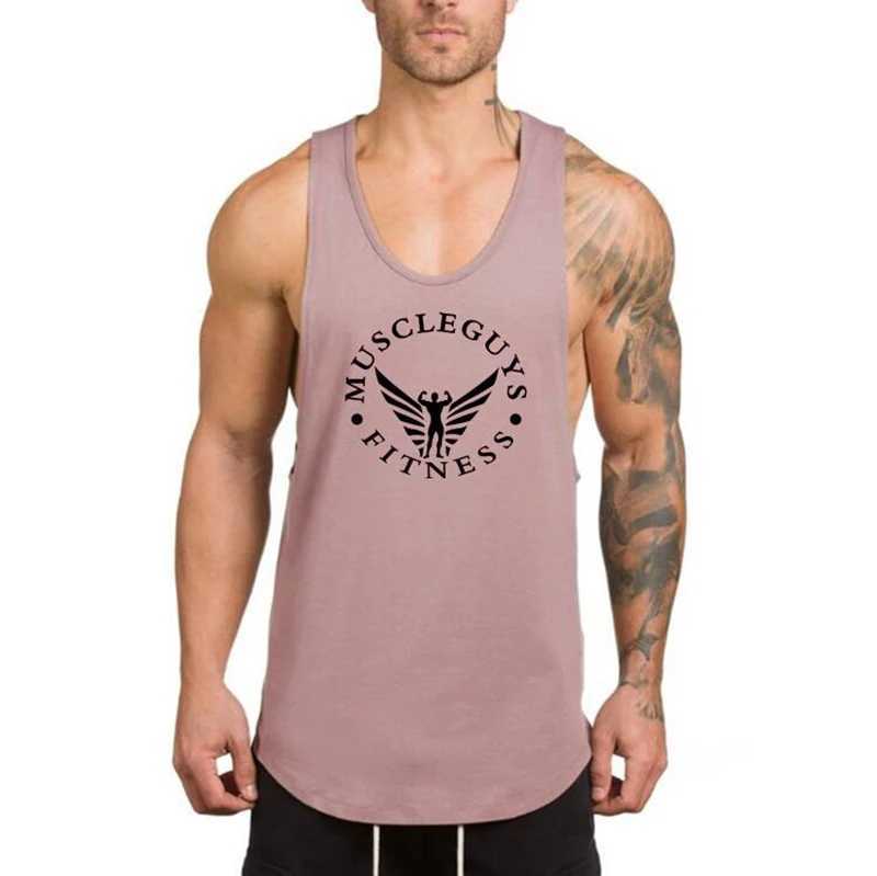 Muscleguys brand clothing fitness shirts mens vests top of the line exercise vests Stringer vests cotton sportswear underwear X250324