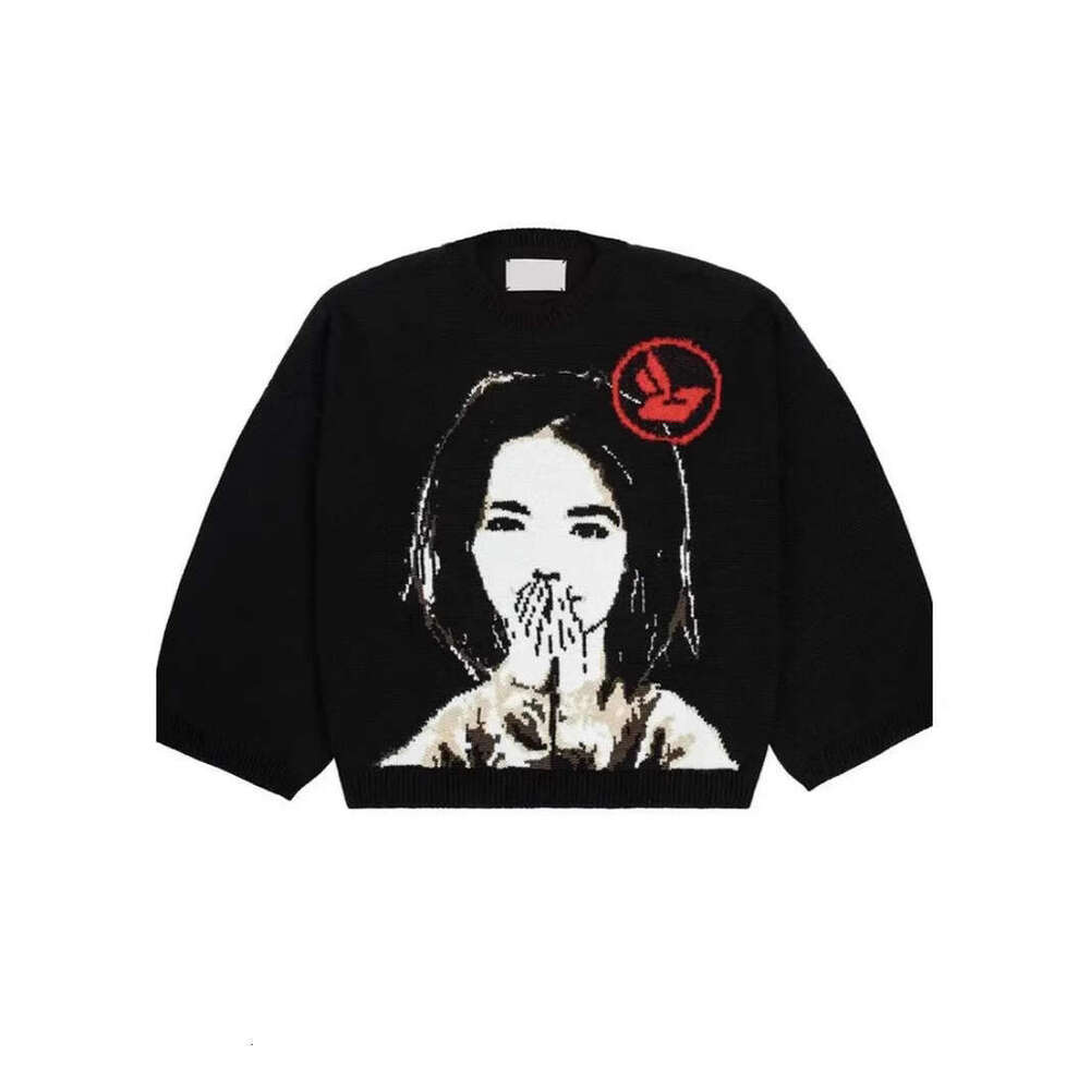 International Station New Winter Lazy Style Loose Long Sleeve Hoodie Men's and Women's 3D Jacquard Craft Pattern Knitted Sweater