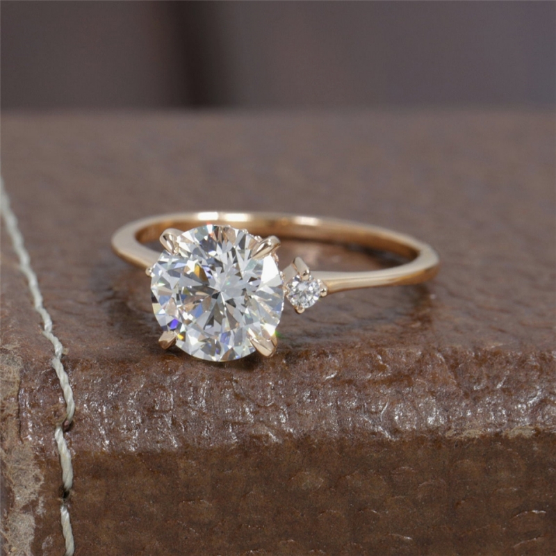 Jewelry Lab Grown Diamond 2.0 Carat Round Cut Solitaire Ring Real Gold IGI Certificate Engagement Fashion Ring For Women
