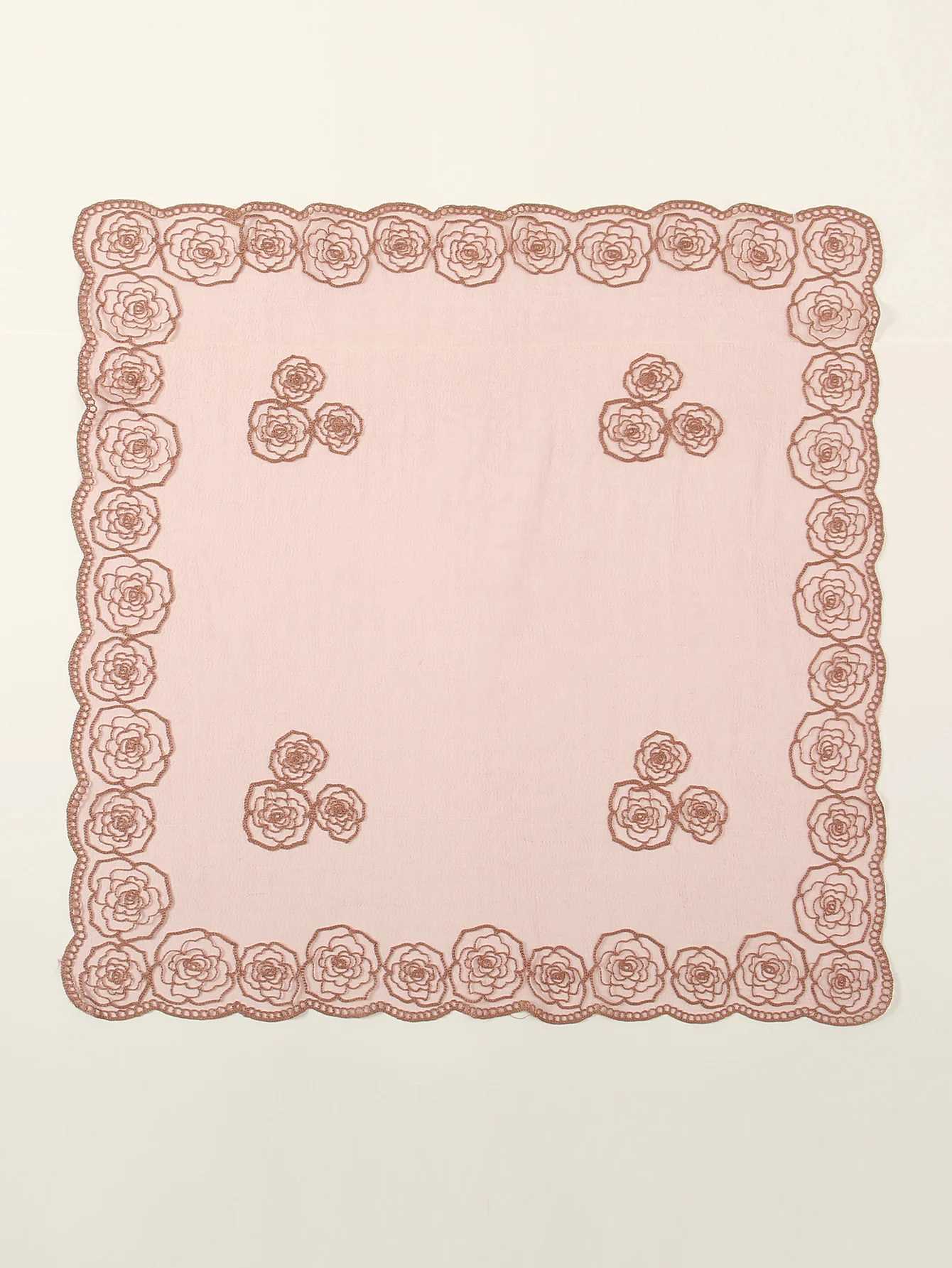 80 * 80cm lace square headscarf style rock embroidery flower belt mesh breathable headscarf through scalp Muslim veil X250324