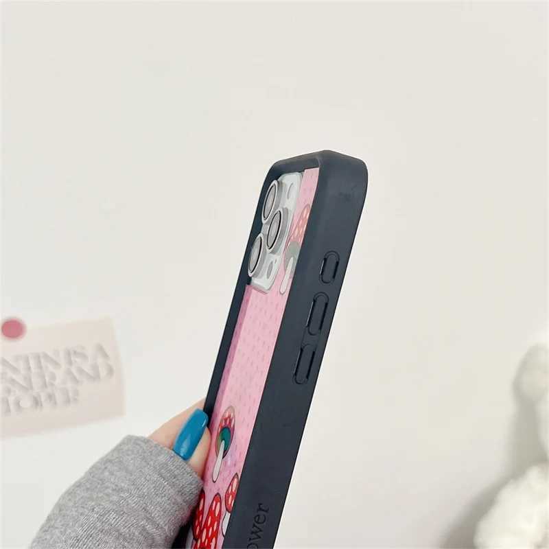 Wildflower 3D Mushro ry Wild Girl Phone Case for iPhone 15 14 13 12 16 Pro Max Plus ins WF Metal Cartoon Cover Funda Z250324